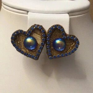 Heart Shaped Clip On Stud Earrings